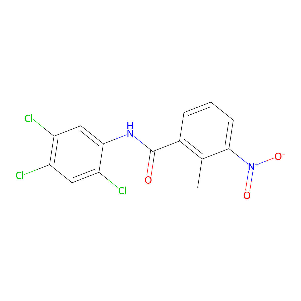 2-Methyl-3-nitro-N-(2,4,5-trichlorophenyl)benzamide molecular structure, CAS 326898-93-5