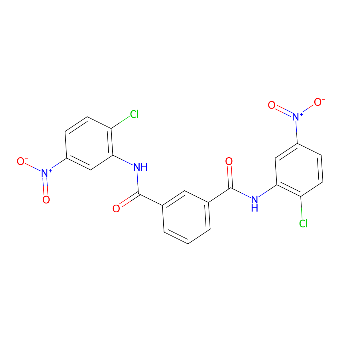 1-N,3-N-bis(2-chloro-5-nitrophenyl)benzene-1,3-dicarboxamide molecular structure, CAS 326899-02-9