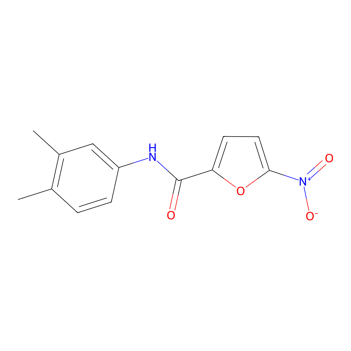 N-(3,4-dimethylphenyl)-5-nitrofuran-2-carboxamide molecular structure, CAS 326899-06-3