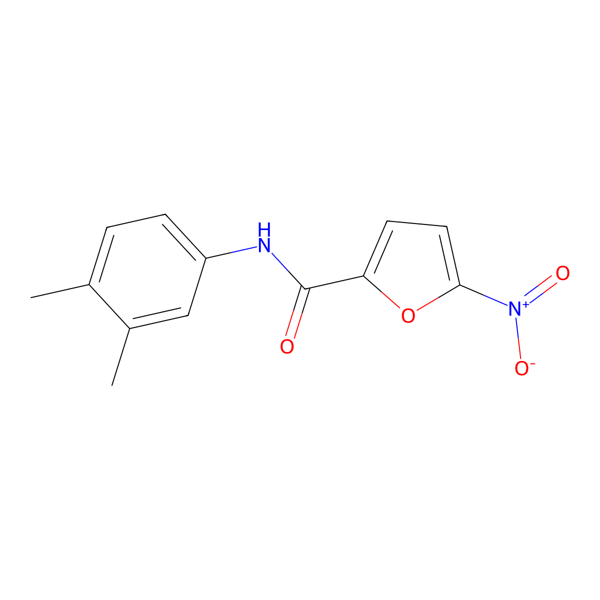 N-(3,4-dimethylphenyl)-5-nitrofuran-2-carboxamide molecular structure, CAS 326899-06-3
