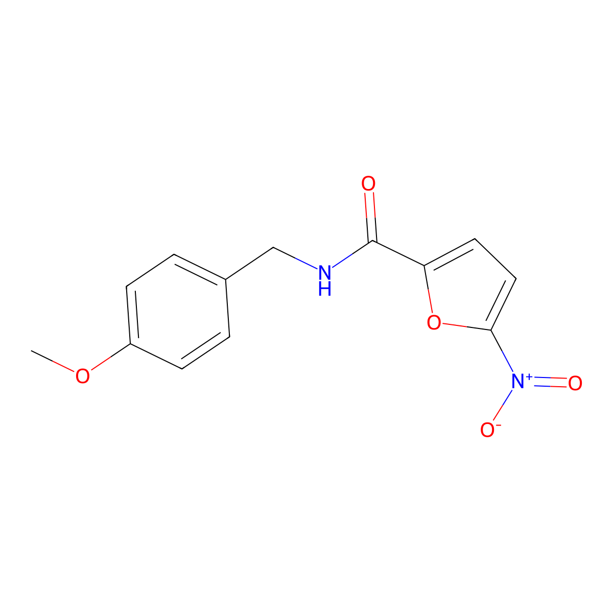 N-[(4-methoxyphenyl)methyl]-5-nitrofuran-2-carboxamide molecular structure, CAS 326899-07-4