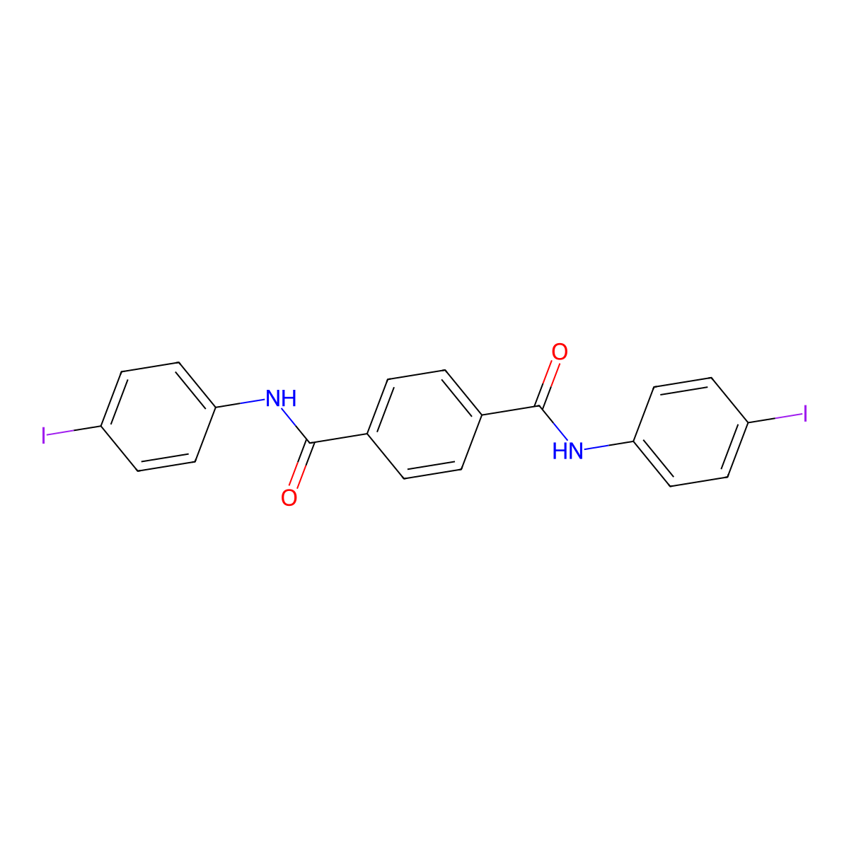 N,N'-bis(4-iodophenyl)benzene-1,4-dicarboxamide molecular structure, CAS 326899-20-1