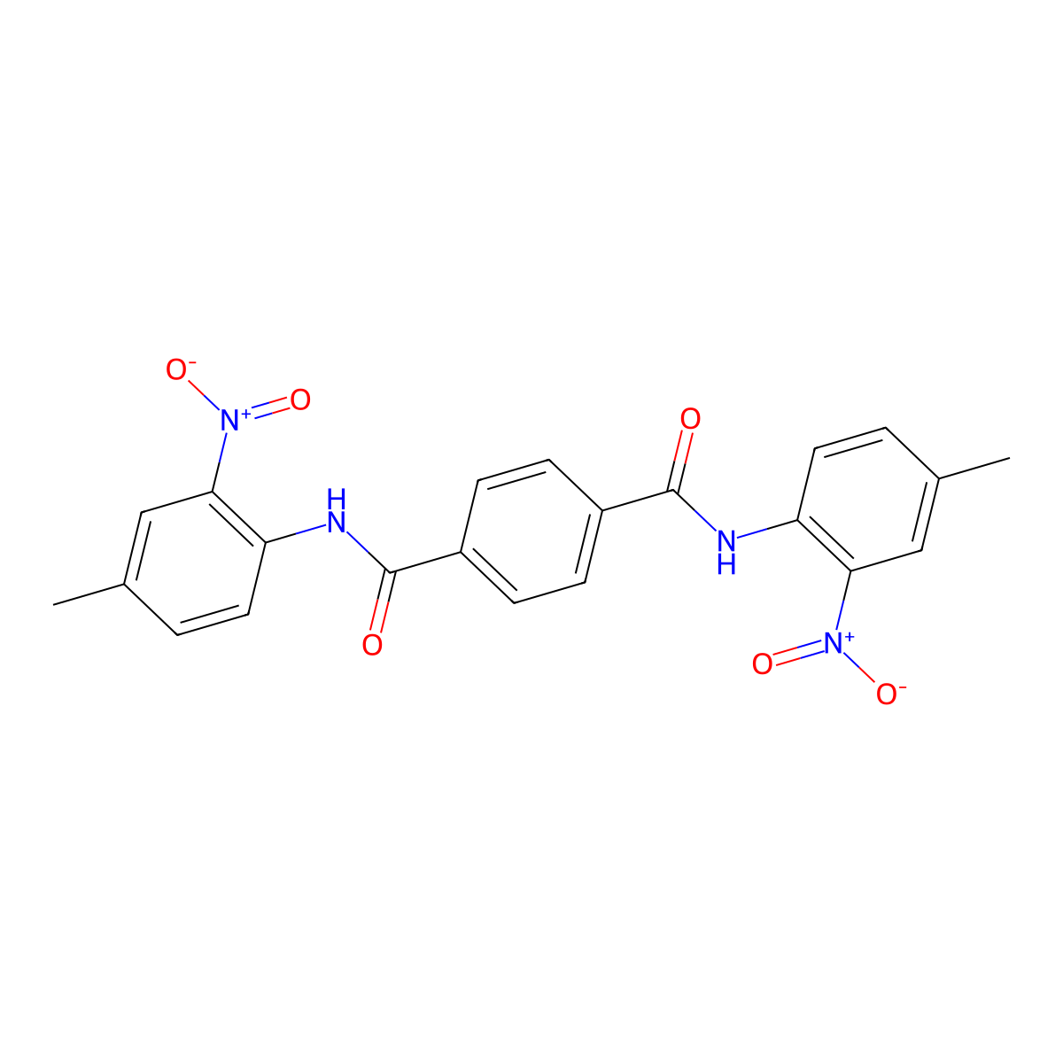1-N,4-N-bis(4-methyl-2-nitrophenyl)benzene-1,4-dicarboxamide molecular structure, CAS 326899-22-3