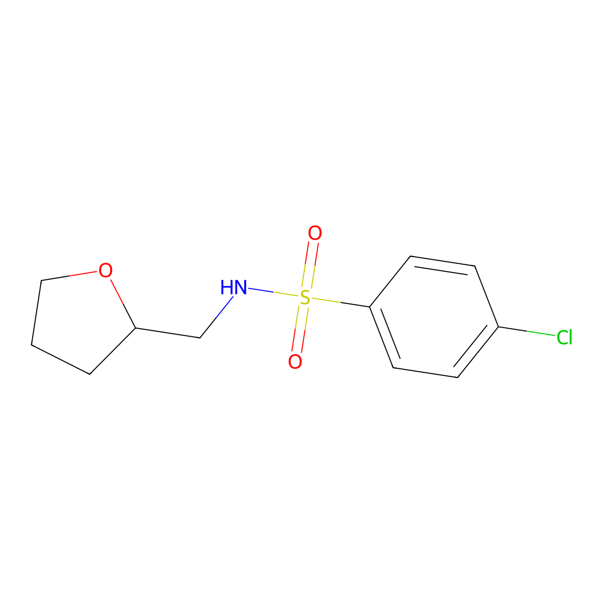 4-chloro-N-(oxolan-2-ylmethyl)benzenesulfonamide molecular structure, CAS 326899-28-9