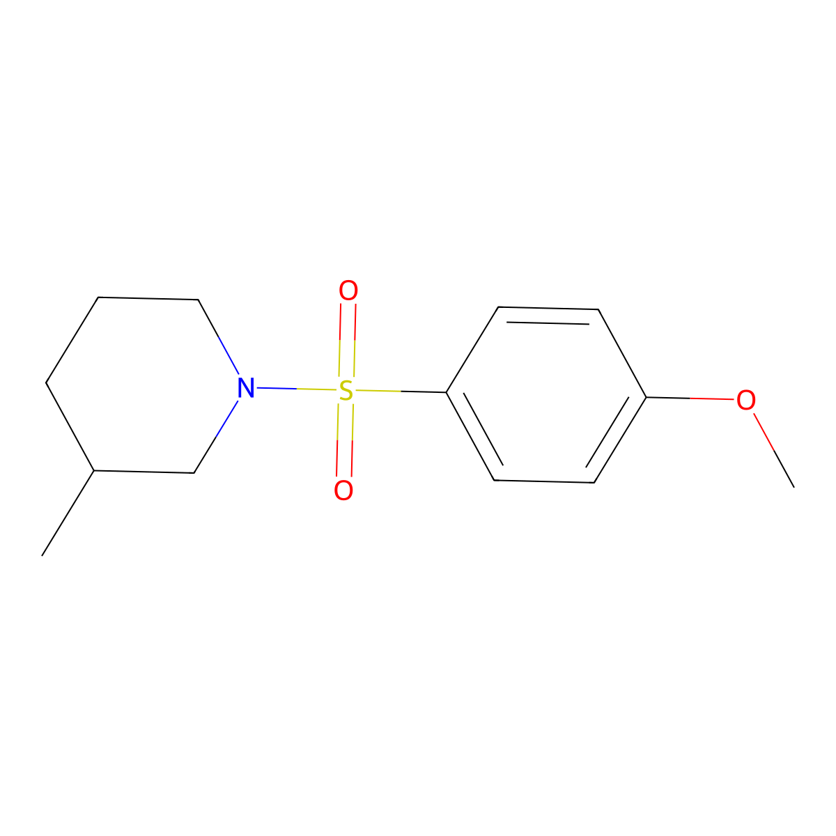 1-[(4-Methoxyphenyl)sulfonyl]-3-methylpiperidine molecular structure, CAS 326899-29-0