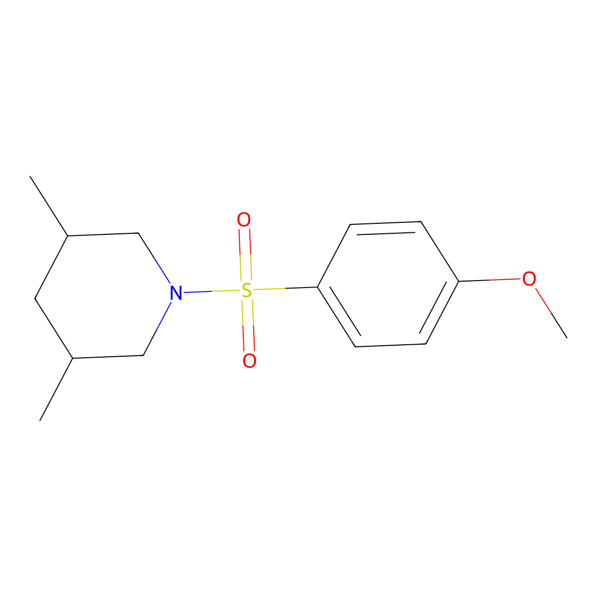 1-[(4-Methoxyphenyl)sulfonyl]-3,5-dimethylpiperidine molecular structure, CAS 326899-30-3