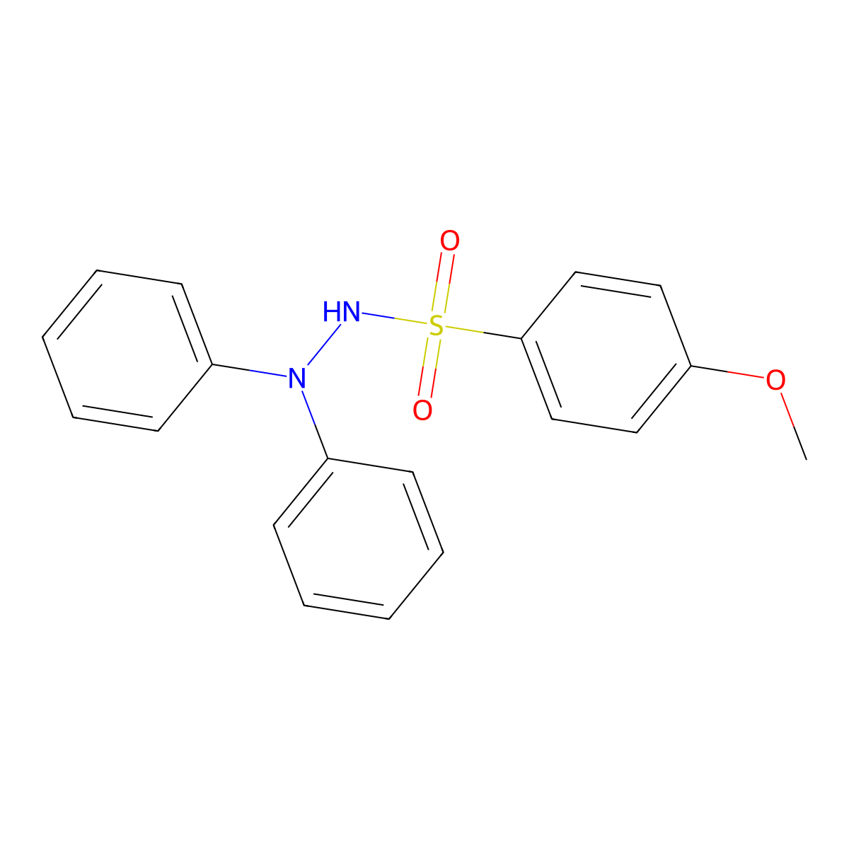 4-methoxy-N',N'-diphenylbenzenesulfonohydrazide molecular structure, CAS 326899-31-4