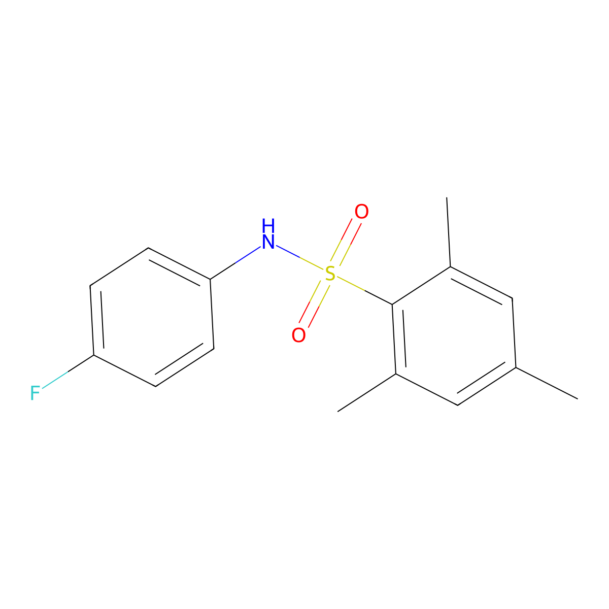 N-(4-Fluorophenyl)-2,4,6-trimethylbenzenesulfonamide molecular structure, CAS 326899-41-6