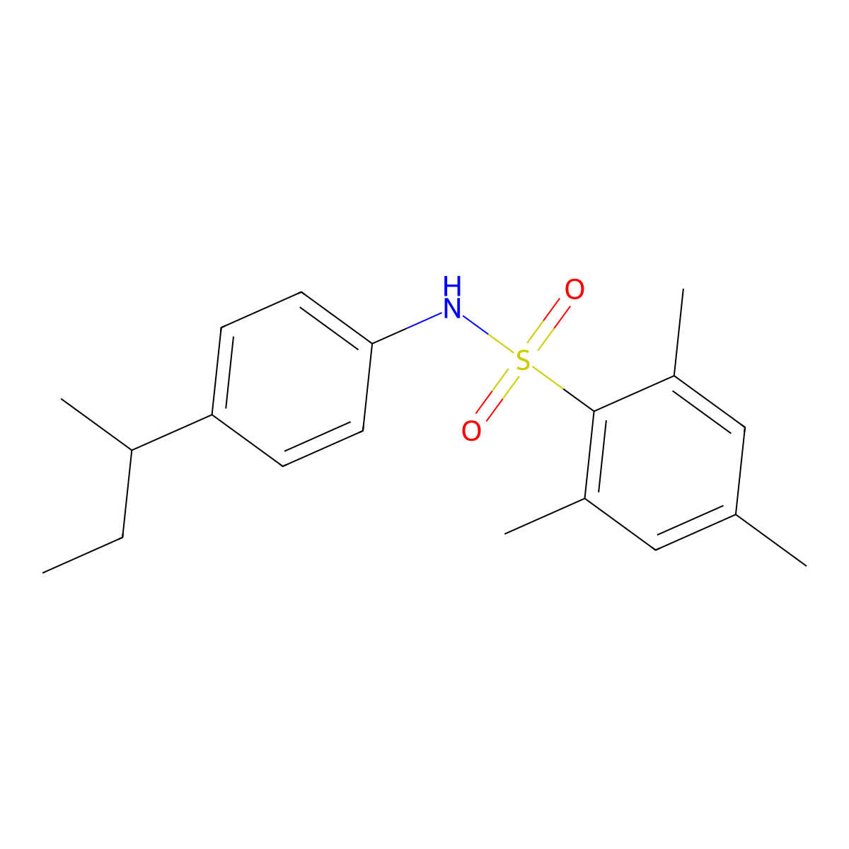 2,4,6-Trimethyl-N-[4-(1-methylpropyl)phenyl]benzenesulfonamide molecular structure, CAS 326899-42-7