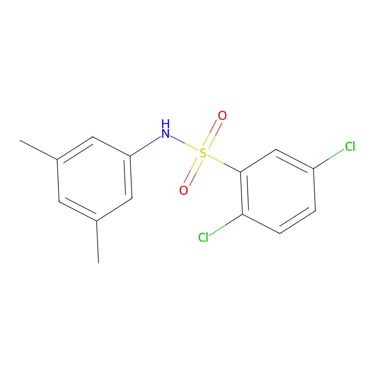 2,5-dichloro-N-(3,5-dimethylphenyl)benzenesulfonamide molecular structure, CAS 326899-44-9