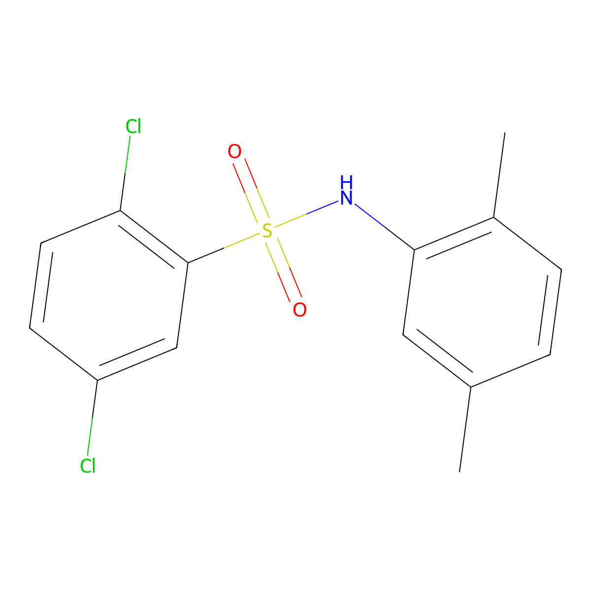 2,5-dichloro-N-(2,5-dimethylphenyl)benzenesulfonamide molecular structure, CAS 326899-46-1