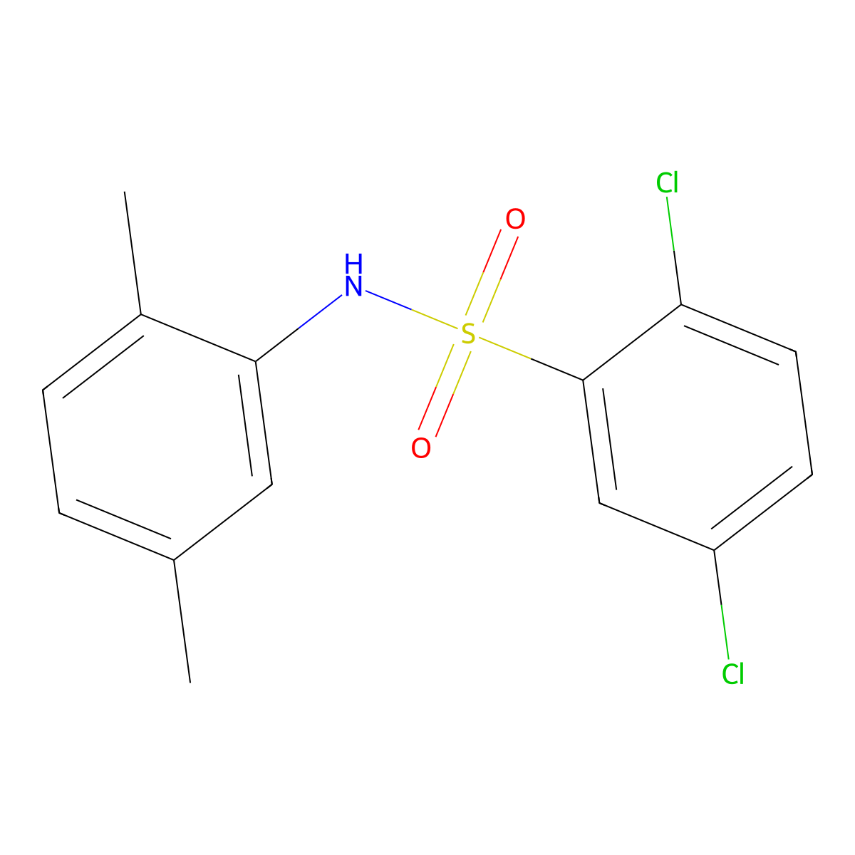 2,5-dichloro-N-(2,5-dimethylphenyl)benzenesulfonamide molecular structure, CAS 326899-46-1