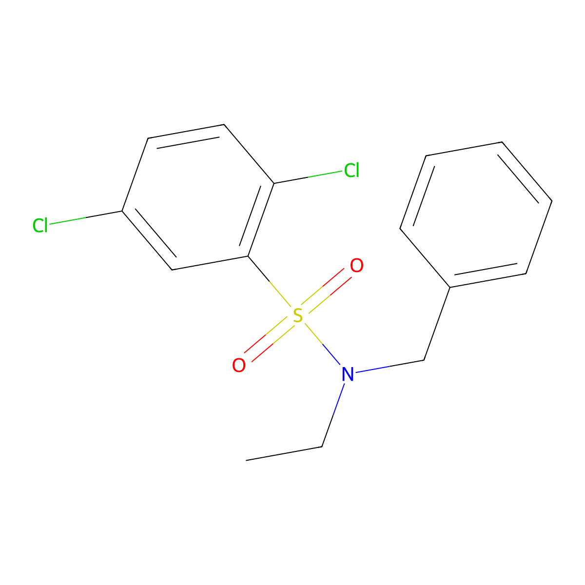 N-benzyl-2,5-dichloro-N-ethylbenzenesulfonamide molecular structure, CAS 326899-48-3