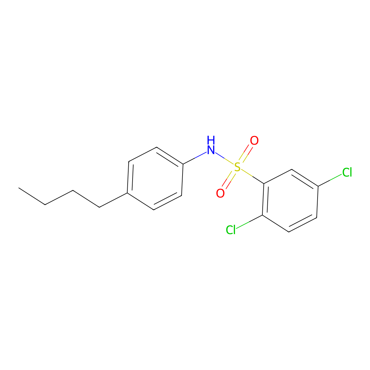 N-(4-butylphenyl)-2,5-dichlorobenzenesulfonamide molecular structure, CAS 326899-50-7