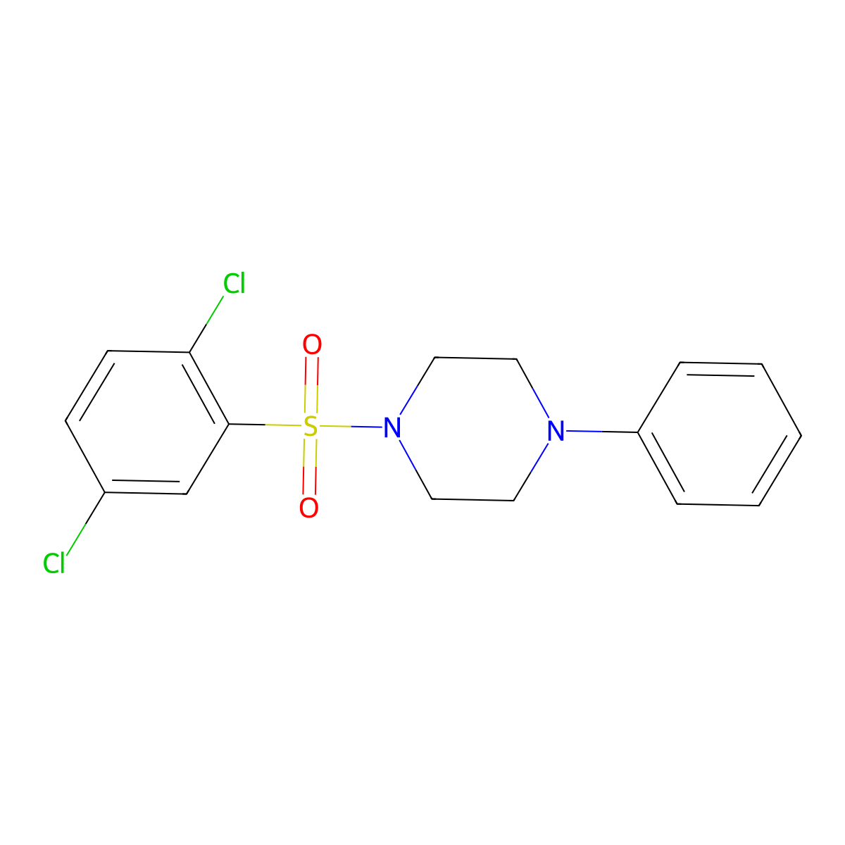 1-(2,5-Dichlorophenyl)sulfonyl-4-phenylpiperazine molecular structure, CAS 326899-51-8