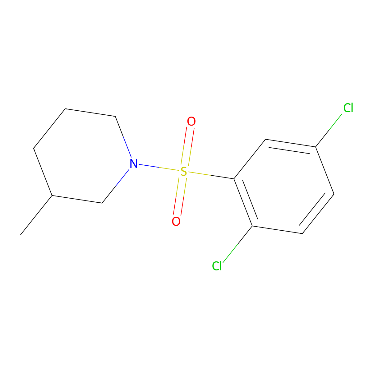 1-[(2,5-Dichlorophenyl)sulfonyl]-3-methylpiperidine molecular structure, CAS 326899-52-9
