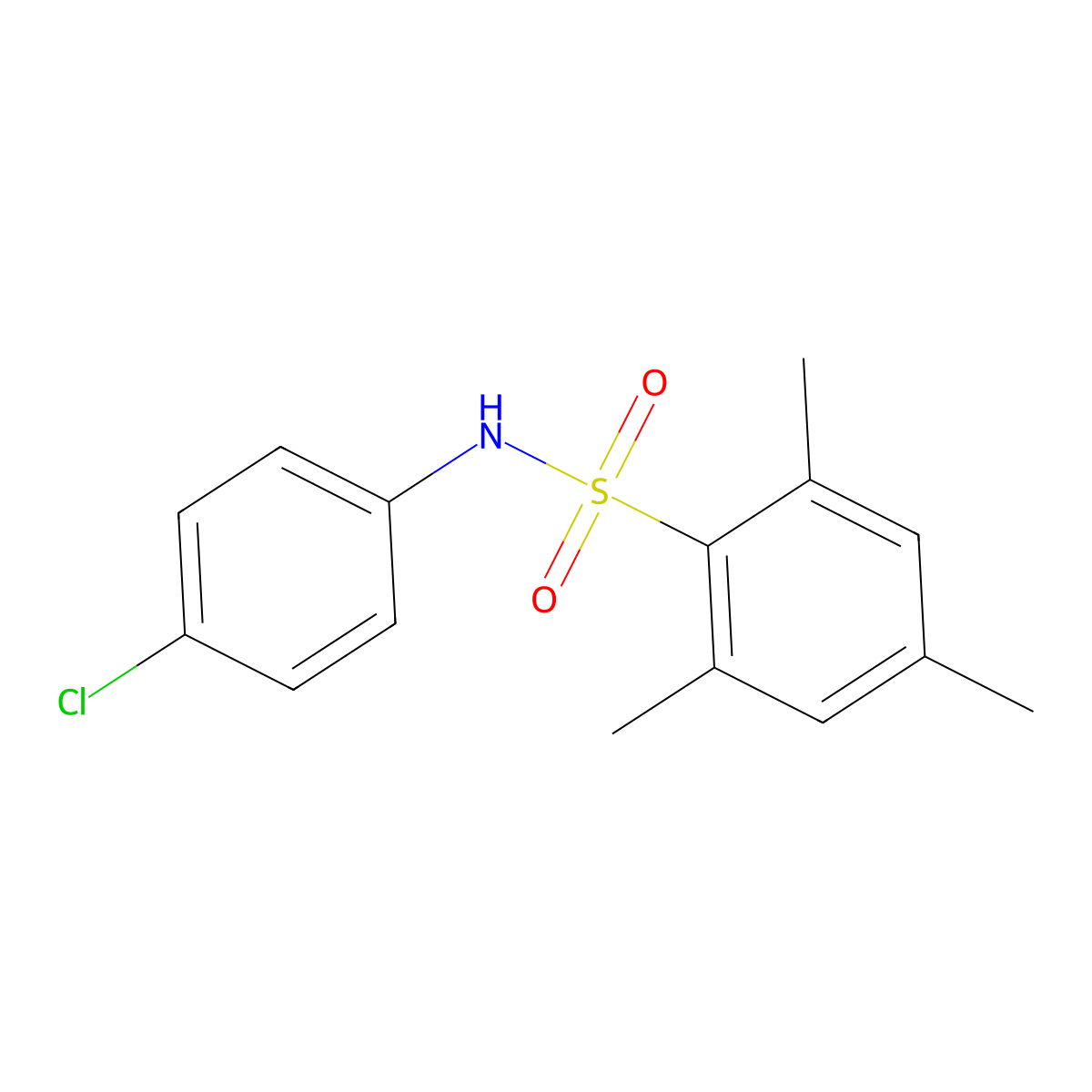 N-(4-chlorophenyl)-2,4,6-trimethylbenzenesulfonamide molecular structure, CAS 326899-57-4