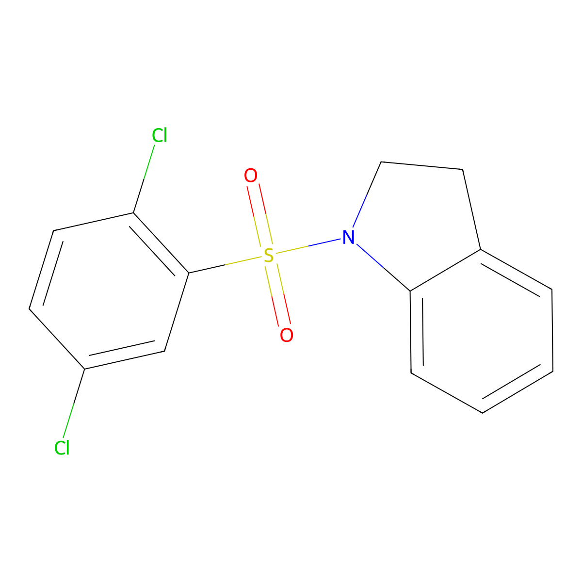 1-(2,5-Dichloro-benzenesulfonyl)-2,3-dihydro-1H-indole molecular structure, CAS 326899-61-0