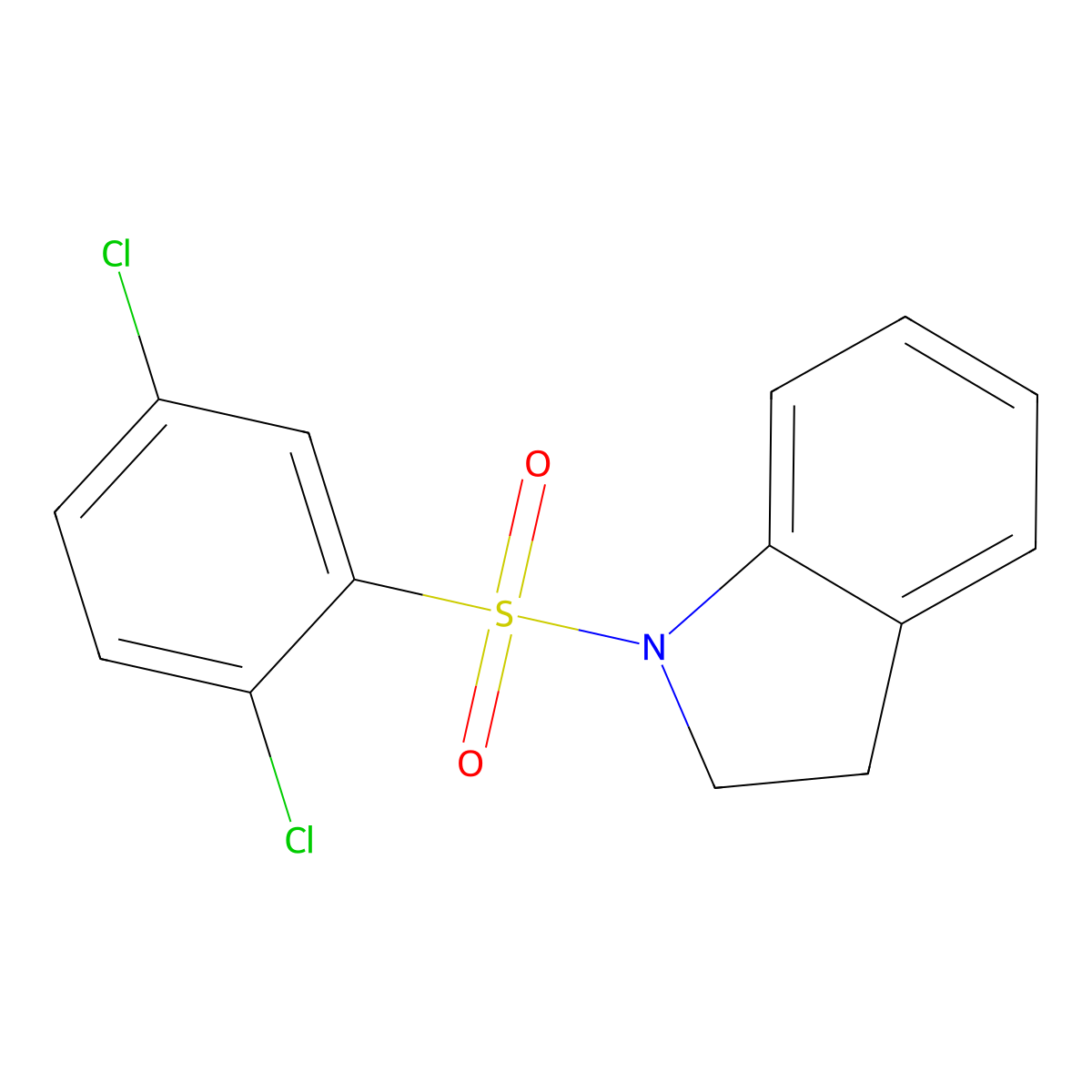 1-(2,5-Dichloro-benzenesulfonyl)-2,3-dihydro-1H-indole molecular structure, CAS 326899-61-0