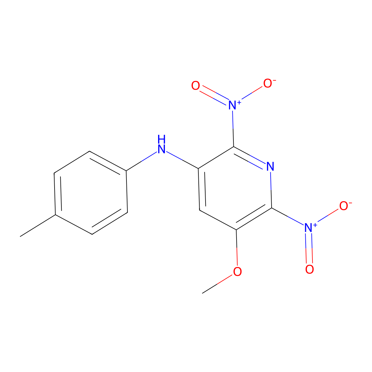 5-methoxy-N-(4-methylphenyl)-2,6-dinitropyridin-3-amine molecular structure, CAS 326899-79-0