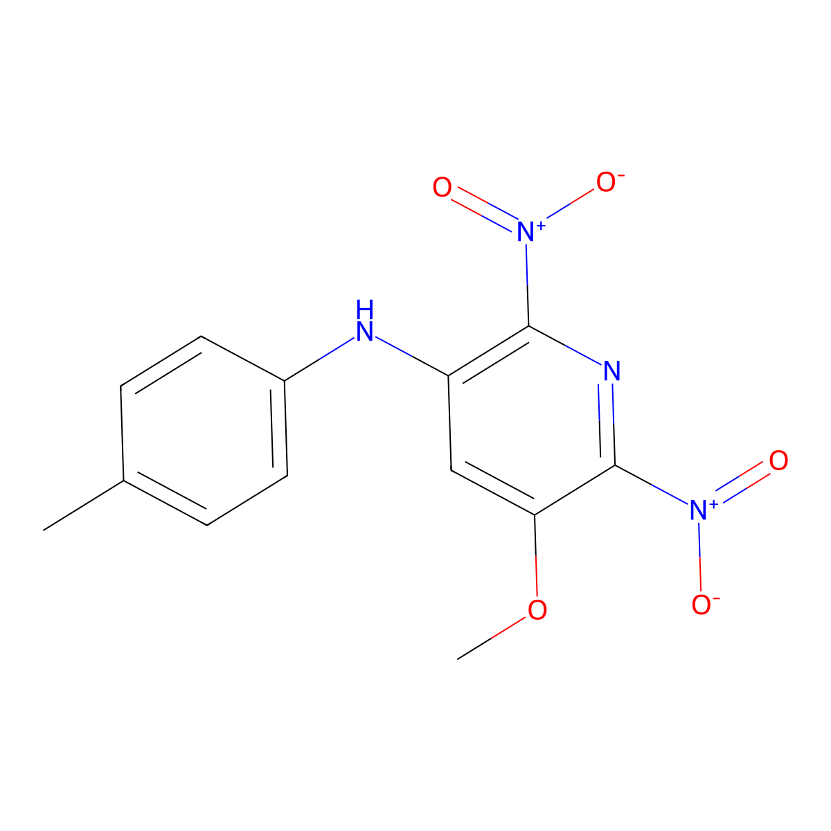 5-methoxy-N-(4-methylphenyl)-2,6-dinitropyridin-3-amine molecular structure, CAS 326899-79-0