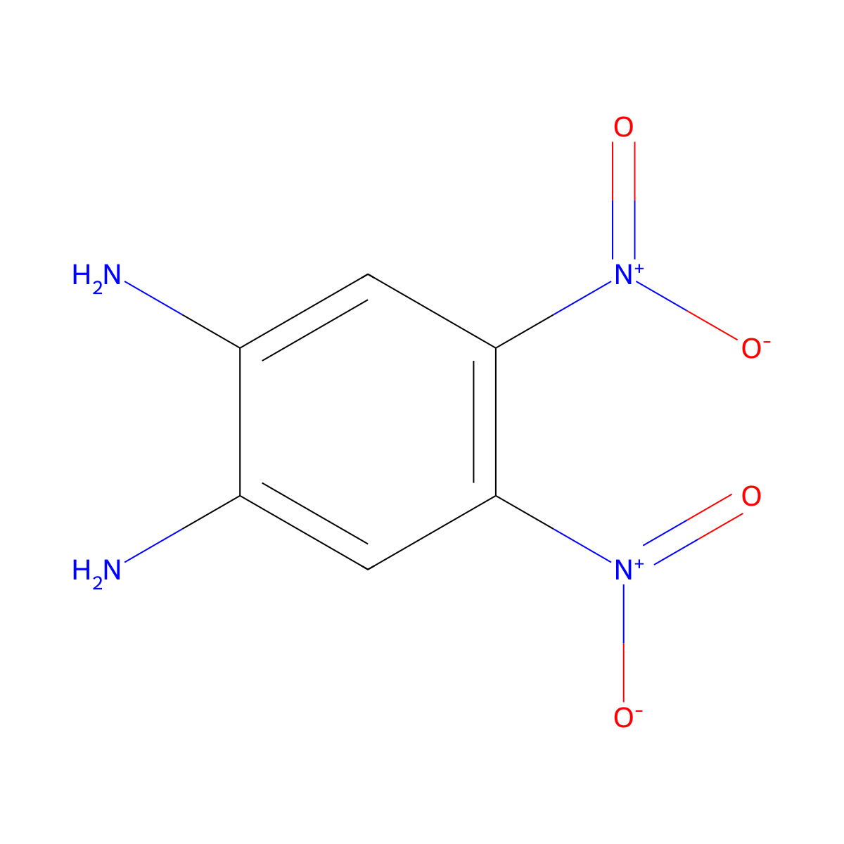 4,5-Dinitrobenzene-1,2-diamine molecular structure, CAS 32690-28-1