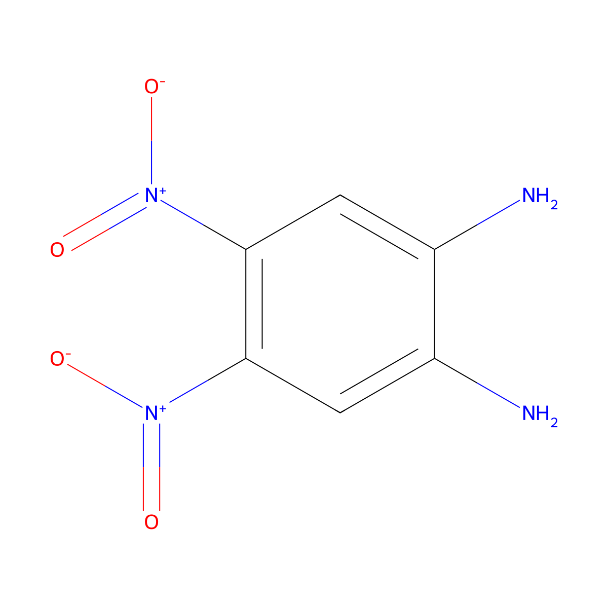 4,5-Dinitrobenzene-1,2-diamine molecular structure, CAS 32690-28-1