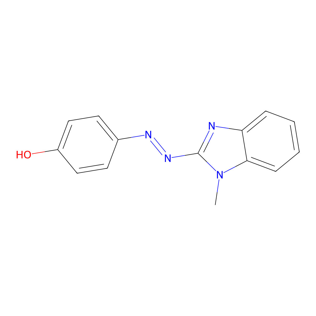 4-[(E)-(1-methyl-1H-benzimidazol-2-yl)diazenyl]phenol molecular structure, CAS 326900-56-5