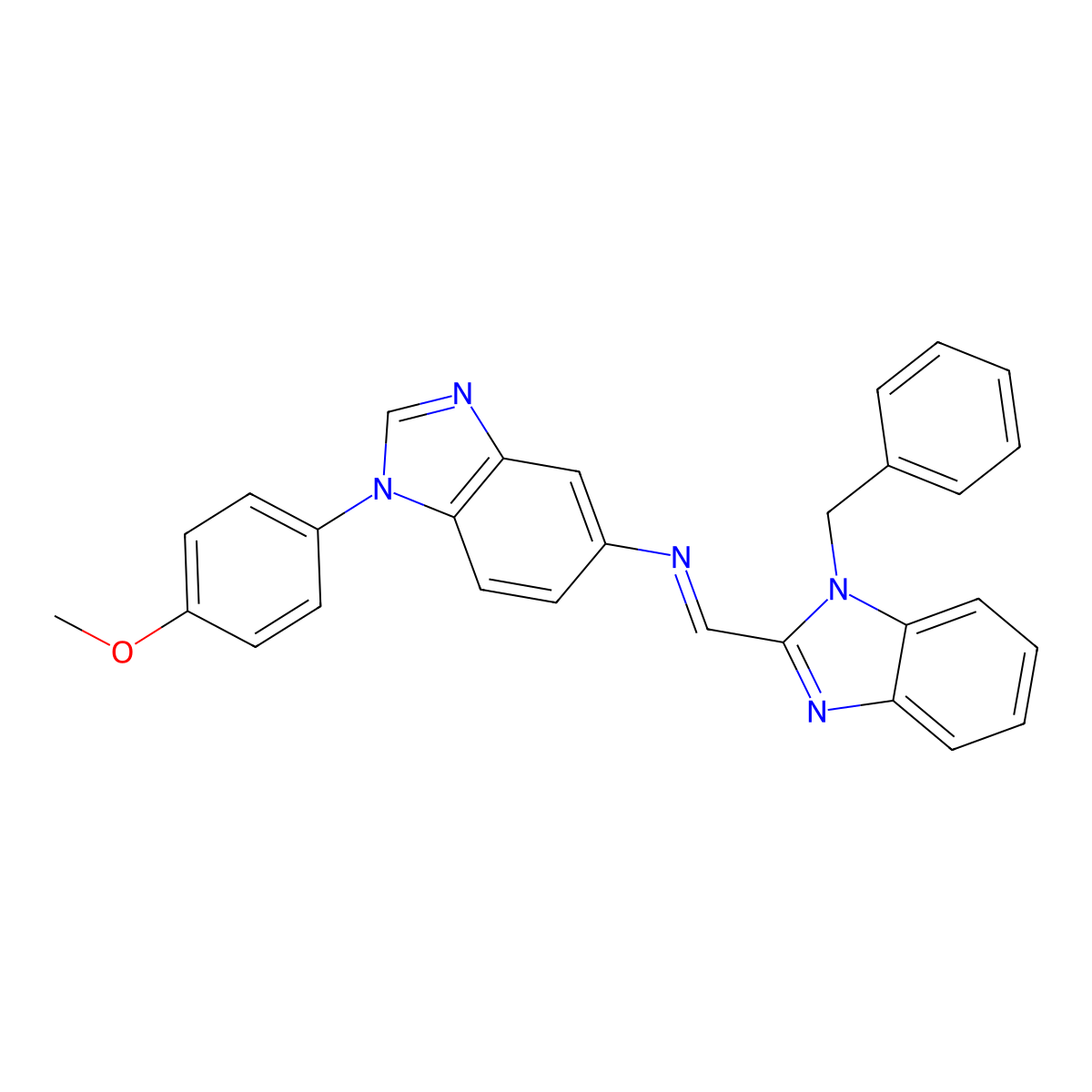 1-(1-benzylbenzimidazol-2-yl)-N-[1-(4-methoxyphenyl)benzimidazol-5-yl]methanimine molecular structure, CAS 326900-83-8