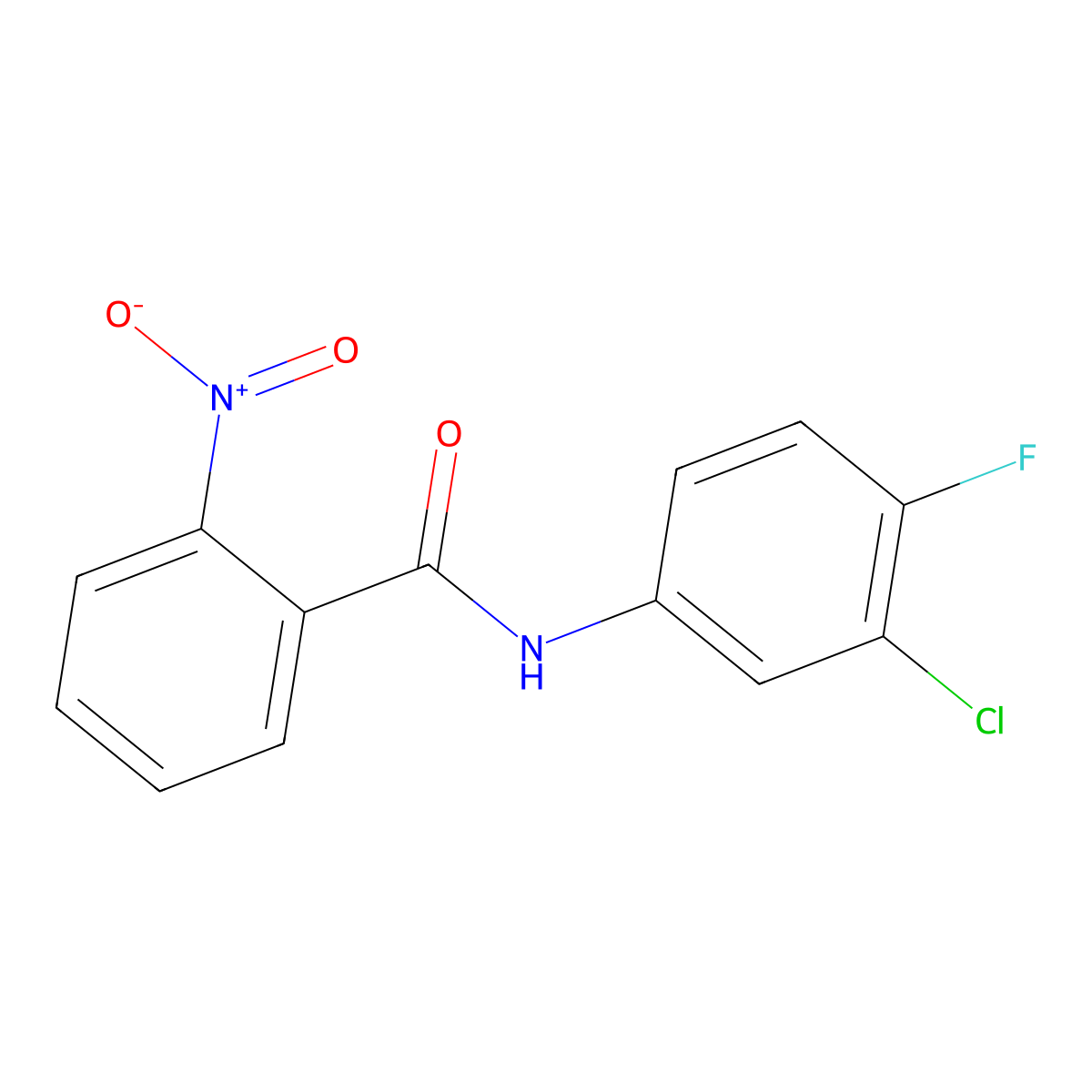 N-(3-chloro-4-fluorophenyl)-2-nitrobenzamide molecular structure, CAS 326901-32-0