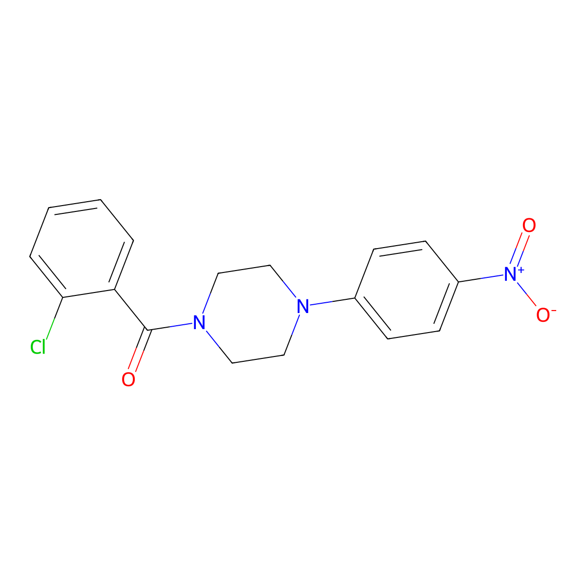 (2-Chlorophenyl)-[4-(4-nitrophenyl)piperazin-1-yl]methanone molecular structure, CAS 326901-37-5