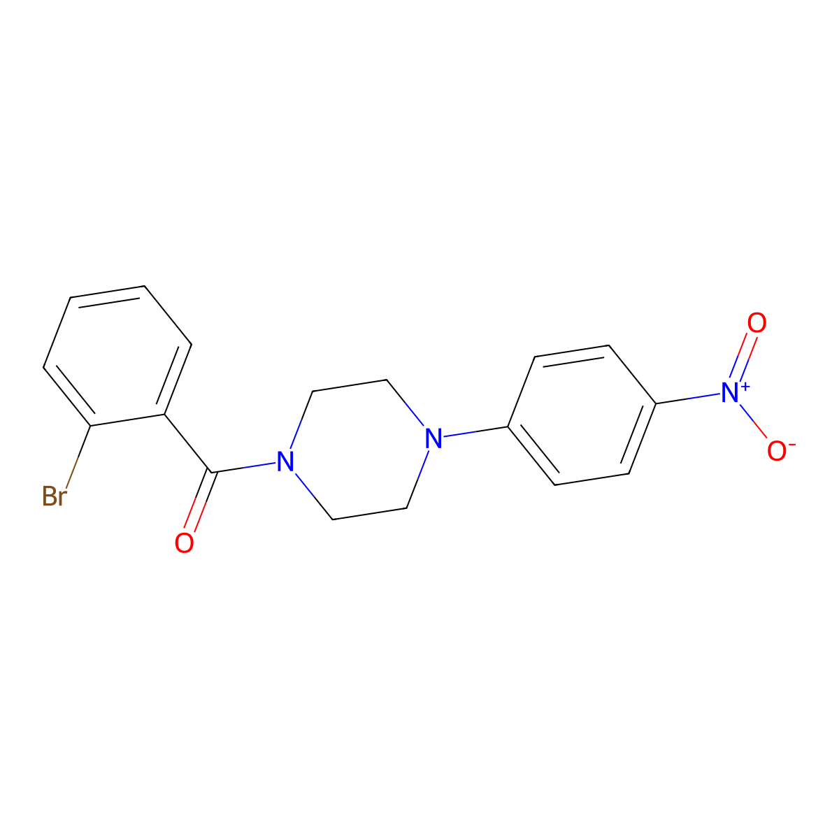 1-(2-Bromobenzoyl)-4-(4-nitrophenyl)piperazine molecular structure, CAS 326901-40-0