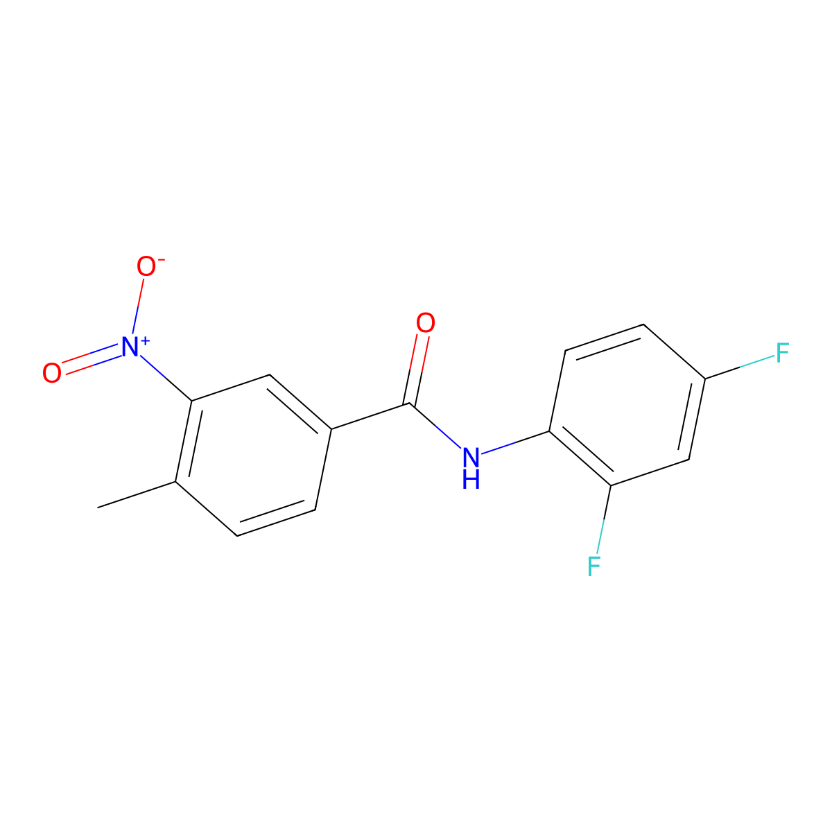 N-(2,4-difluorophenyl)-4-methyl-3-nitrobenzamide molecular structure, CAS 326901-44-4