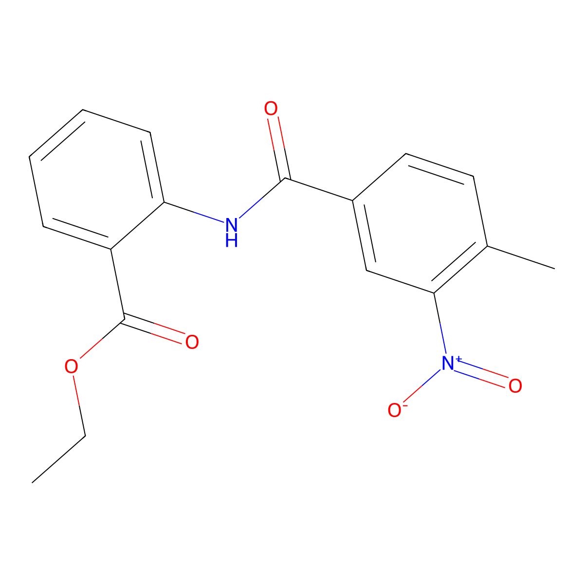 Ethyl 2-[(4-methyl-3-nitrophenyl)carbonylamino]benzoate molecular structure, CAS 326901-45-5