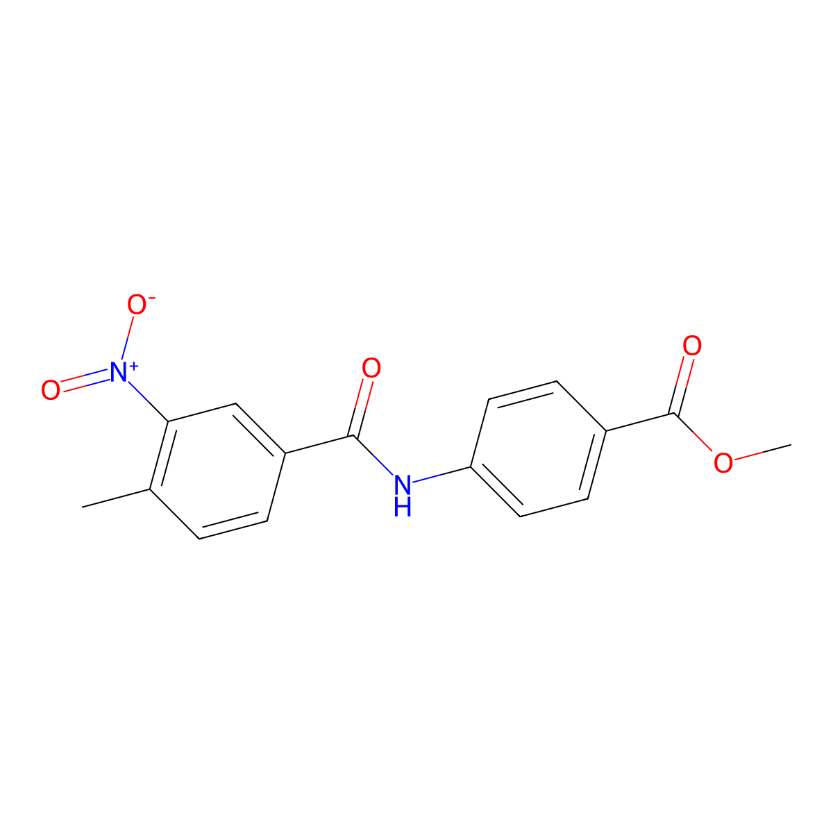 Methyl 4-[(4-methyl-3-nitrobenzoyl)amino]benzoate molecular structure, CAS 326901-46-6