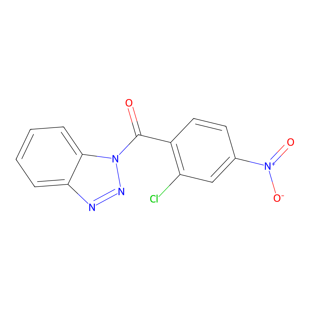 Benzotriazol-1-yl-(2-chloro-4-nitrophenyl)methanone molecular structure, CAS 326901-51-3
