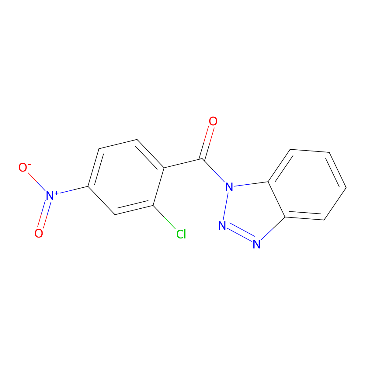 Benzotriazol-1-yl-(2-chloro-4-nitrophenyl)methanone molecular structure, CAS 326901-51-3