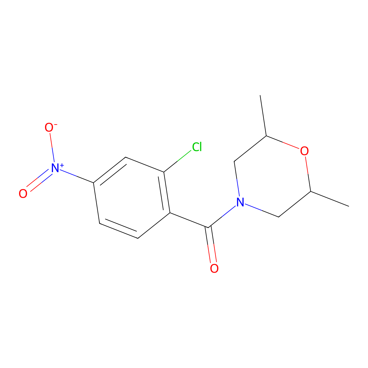 (2-Chloro-4-nitrophenyl)-(2,6-dimethylmorpholin-4-yl)methanone molecular structure, CAS 326901-52-4