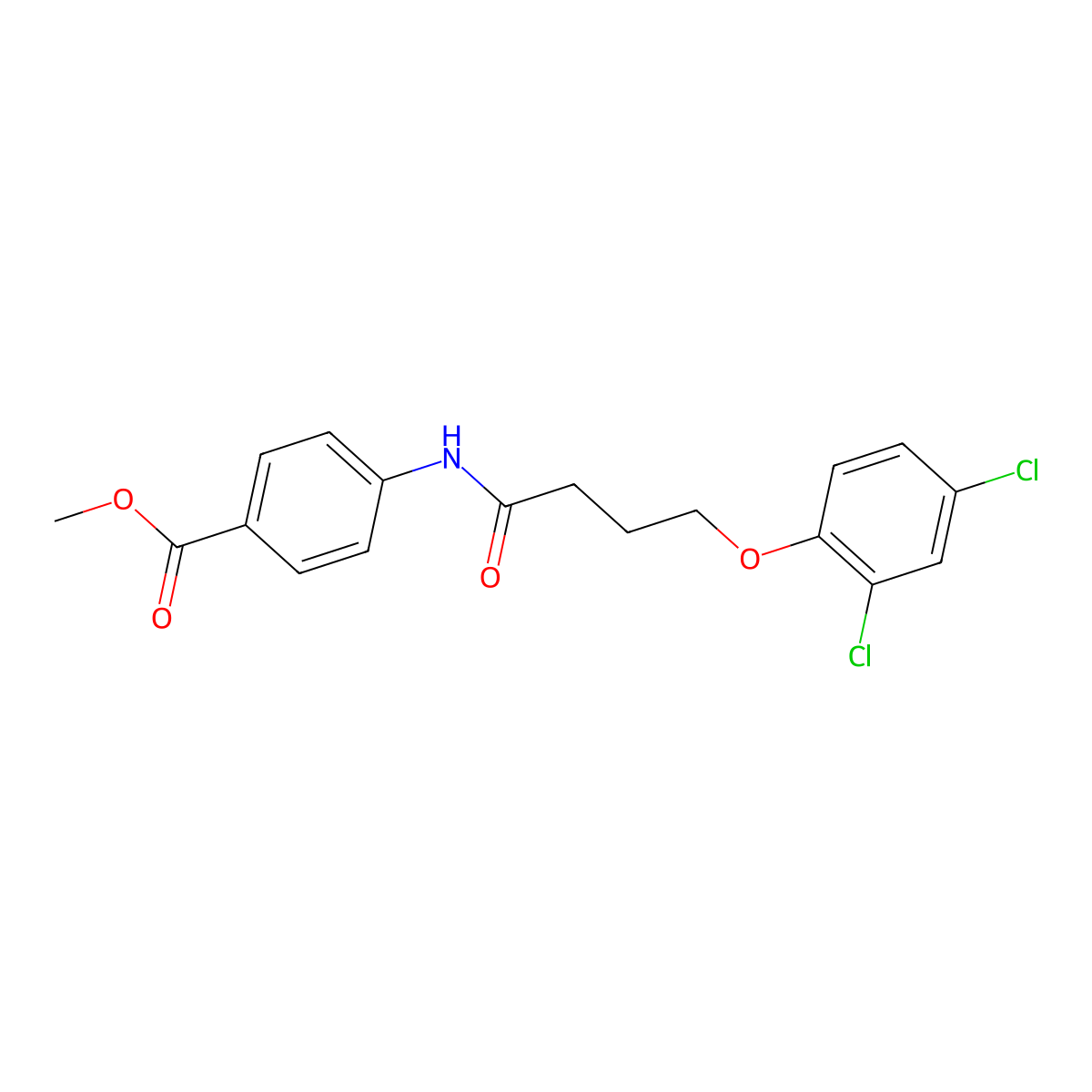 Methyl 4-[4-(2,4-dichlorophenoxy)butanoylamino]benzoate molecular structure, CAS 326901-59-1