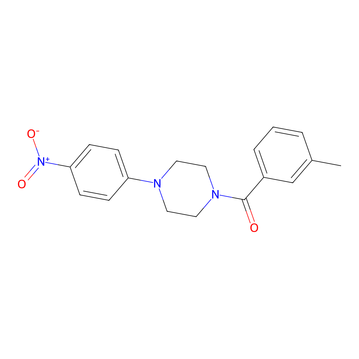 (3-Methylphenyl)[4-(4-nitrophenyl)piperazin-1-yl]methanone molecular structure, CAS 326901-66-0