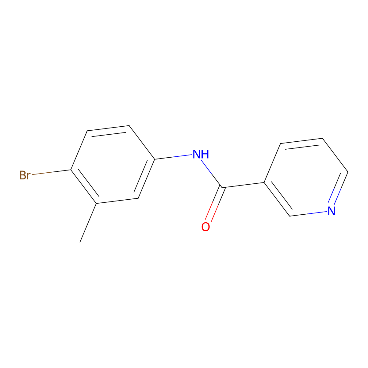 N-(4-bromo-3-methylphenyl)pyridine-3-carboxamide molecular structure, CAS 326901-67-1