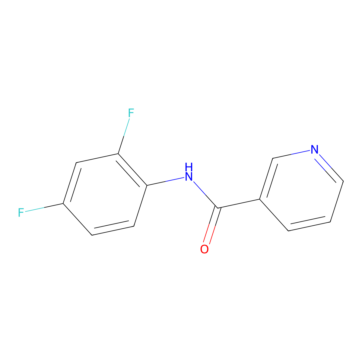 N-(2,4-difluorophenyl)pyridine-3-carboxamide molecular structure, CAS 326901-68-2