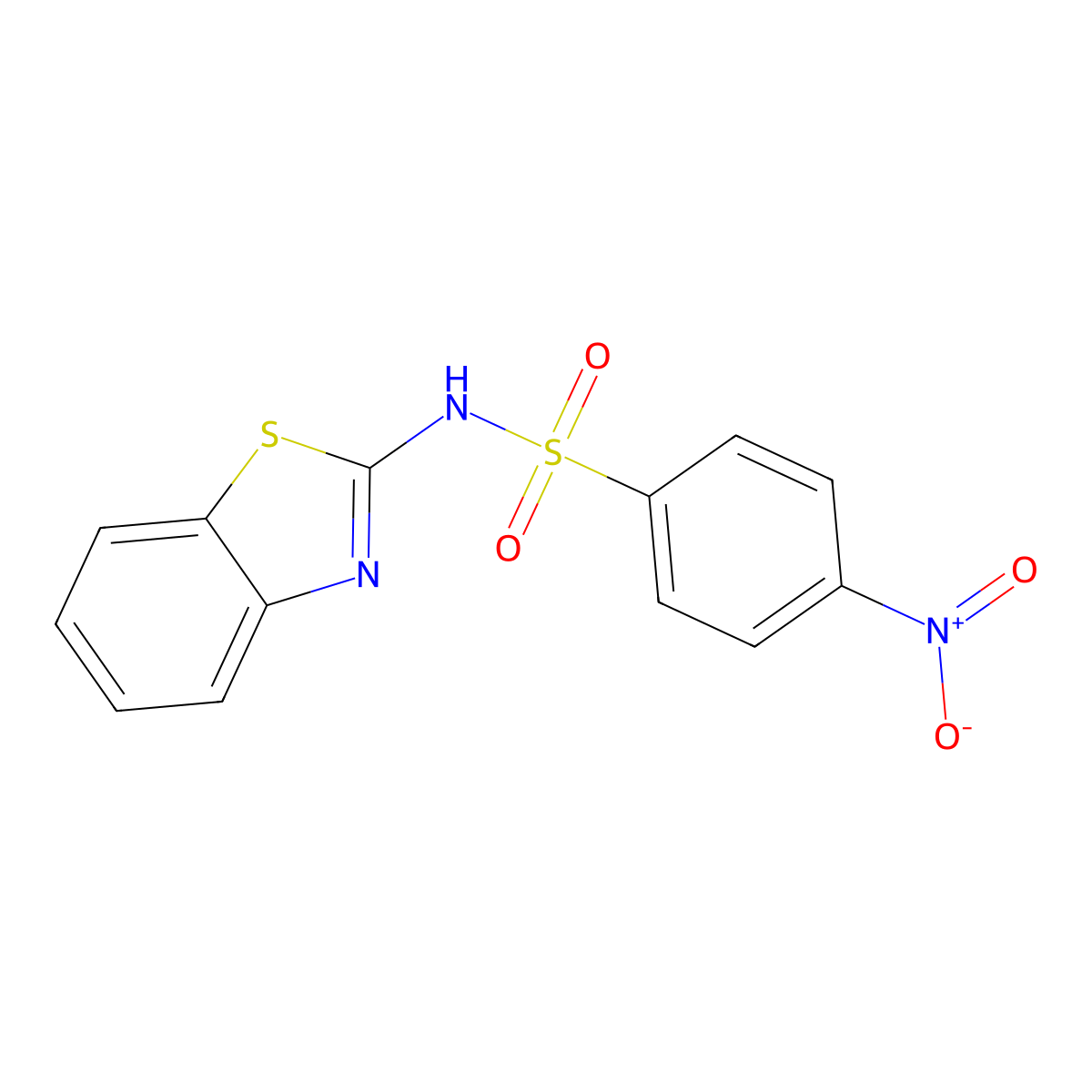 N-(1,3-benzothiazol-2-yl)-4-nitrobenzenesulfonamide molecular structure, CAS 326901-74-0