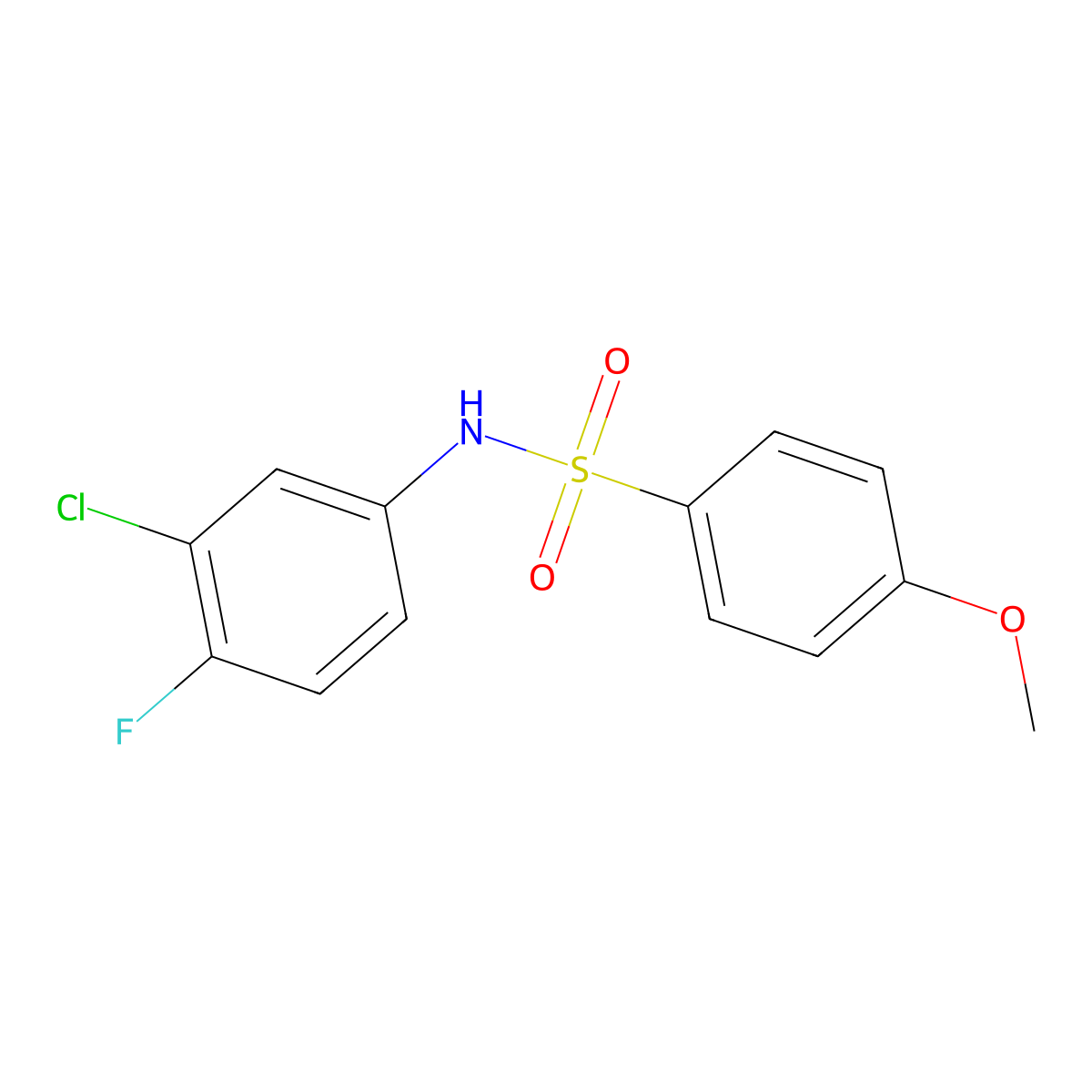 N-(3-Chloro-4-fluorophenyl)-4-methoxybenzenesulfonamide molecular structure, CAS 326901-76-2