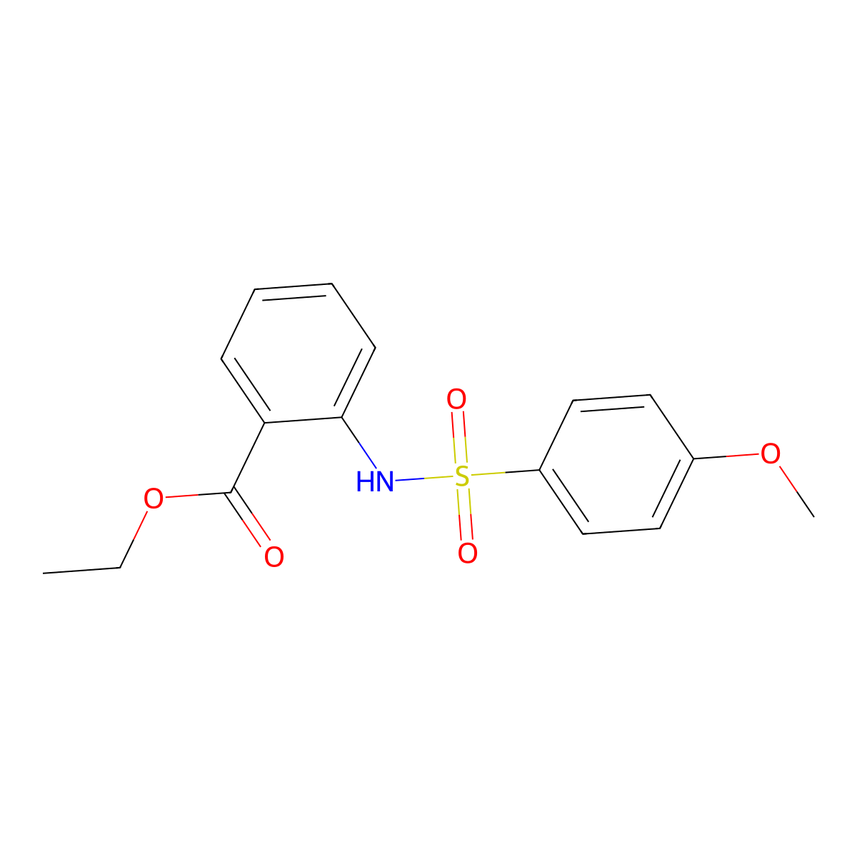 Ethyl 2-{[(4-methoxyphenyl)sulfonyl]amino}benzoate molecular structure, CAS 326901-77-3