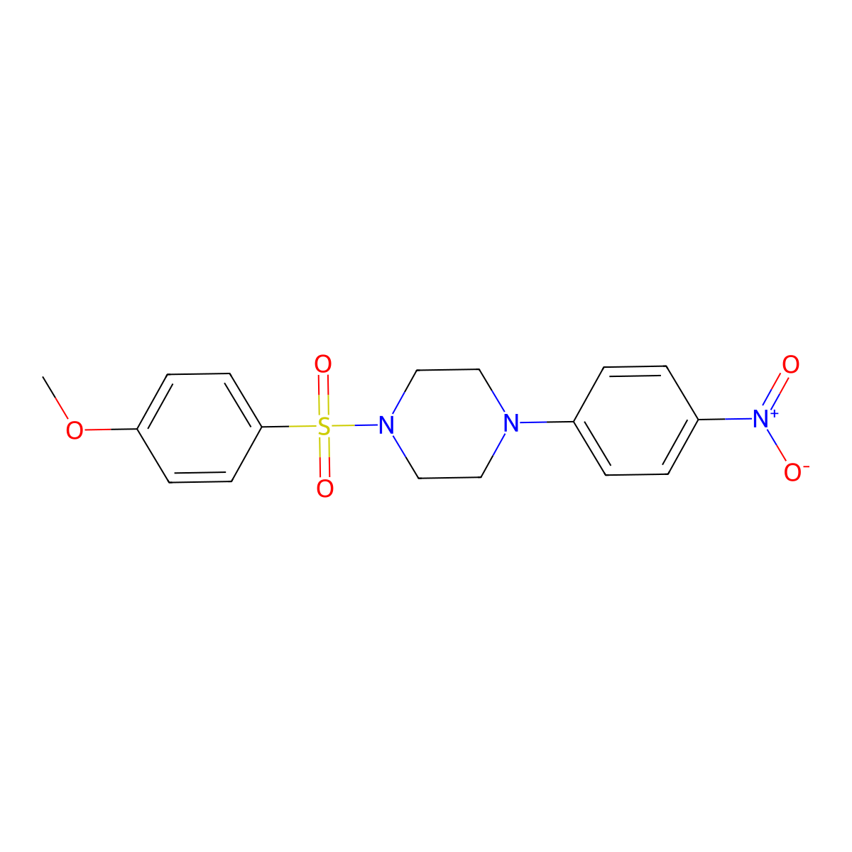 1-{4-Nitrophenyl}-4-{[4-(methyloxy)phenyl]sulfonyl}piperazine molecular structure, CAS 326901-79-5