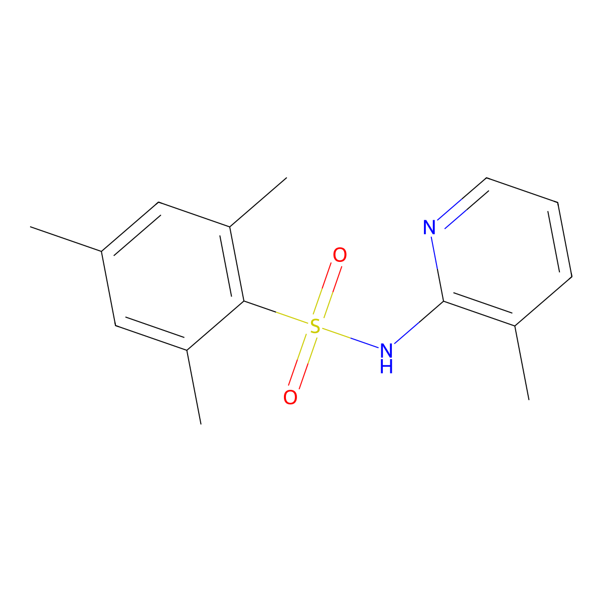 2,4,6-Trimethyl-N-(3-methyl-pyridin-2-yl)-benzenesulfonamide molecular structure, CAS 326901-82-0