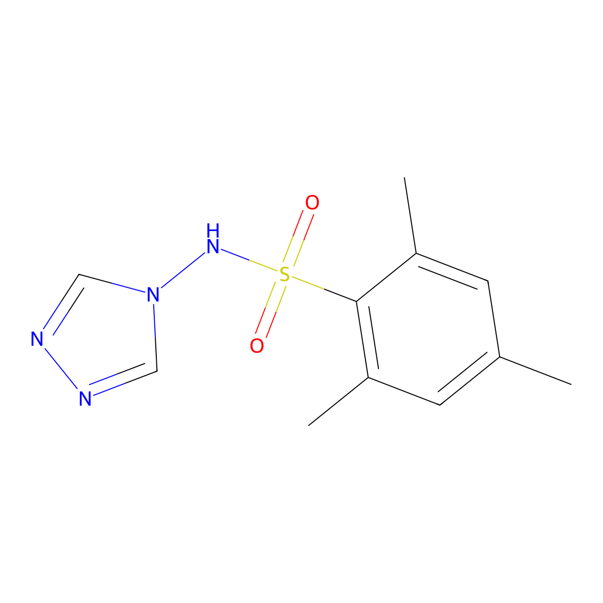 2,4,6-trimethyl-N-(1,2,4-triazol-4-yl)benzenesulfonamide molecular structure, CAS 326901-83-1