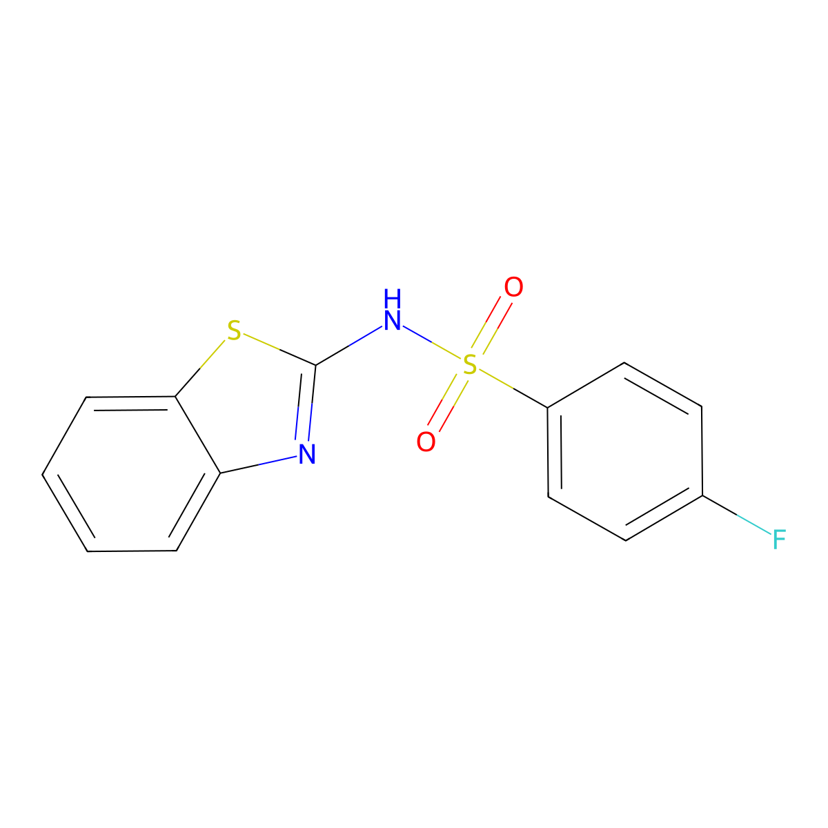 N-(1,3-benzothiazol-2-yl)-4-fluorobenzenesulfonamide molecular structure, CAS 326901-85-3