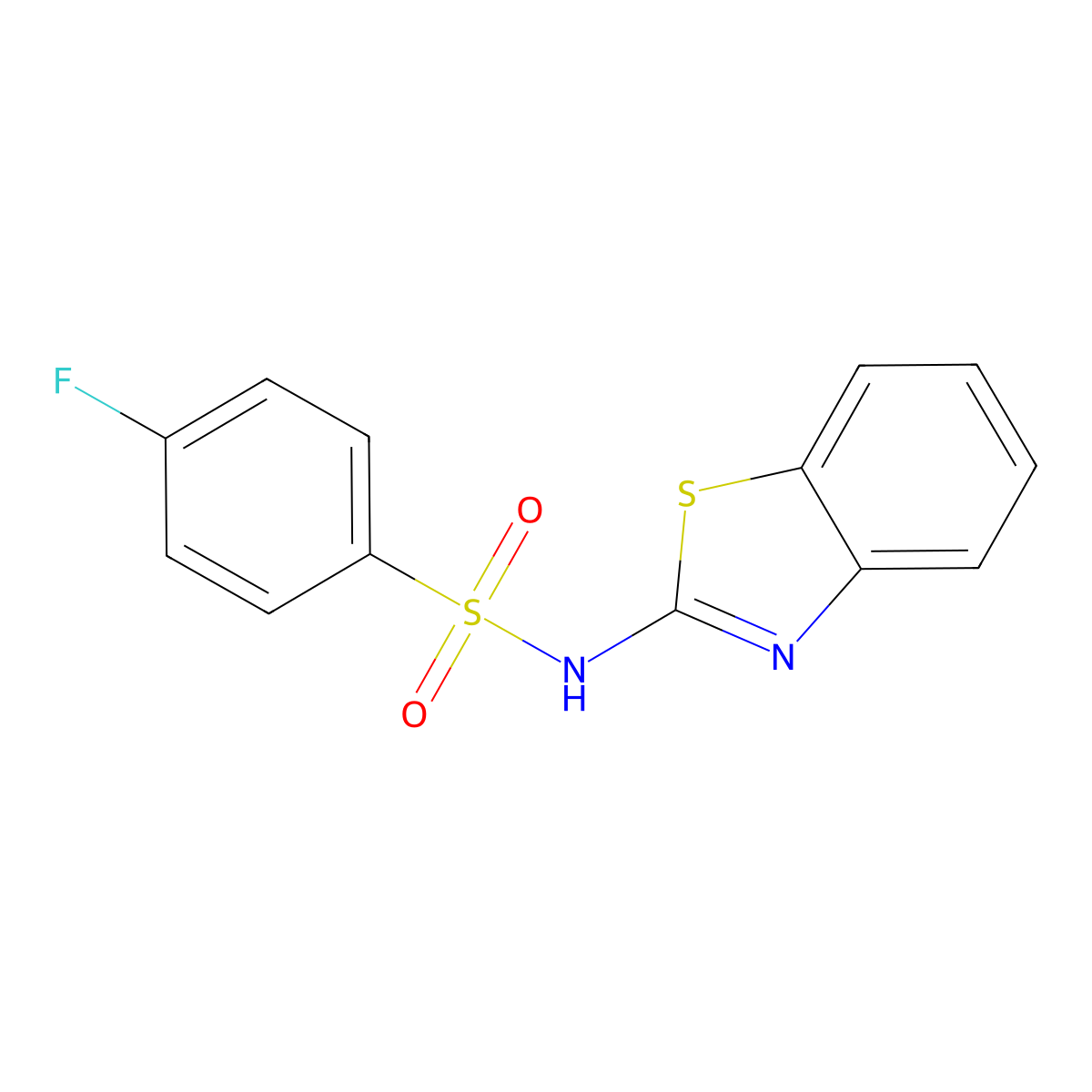 N-(1,3-benzothiazol-2-yl)-4-fluorobenzenesulfonamide molecular structure, CAS 326901-85-3